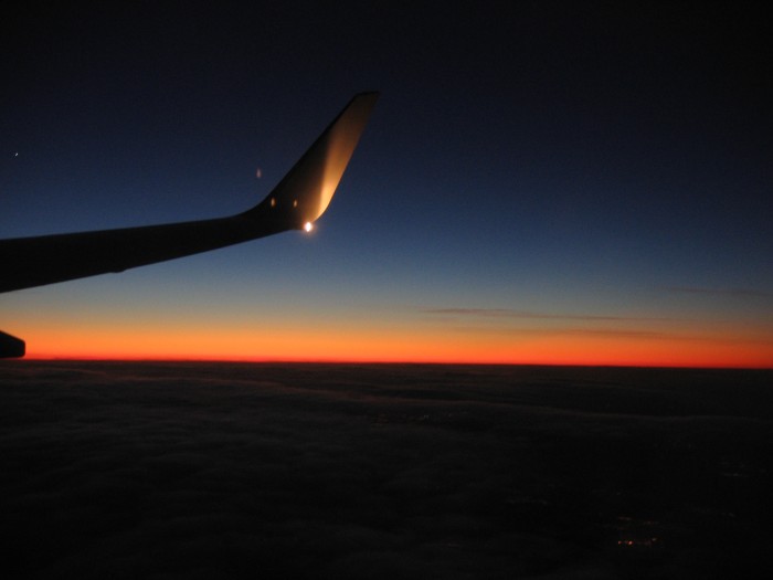 Zachód słońca z samolotu