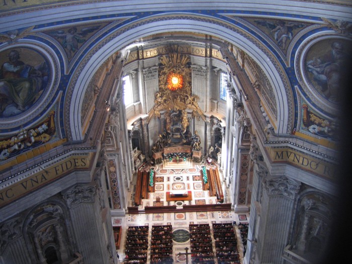 Widok z kopuły (półpiętro)  Bazyliki Św. Piotra