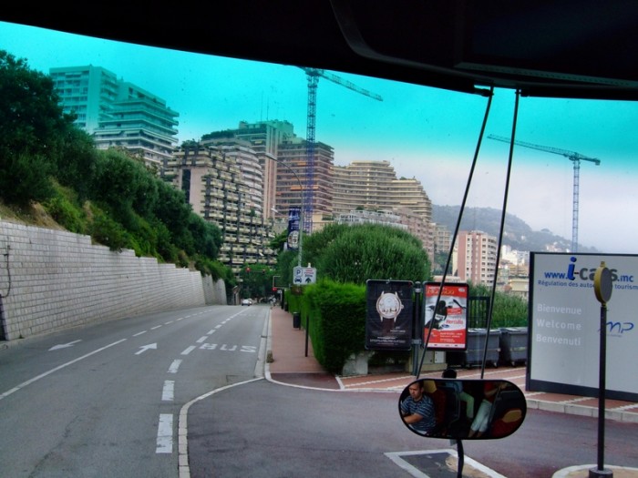 widok z autobusu