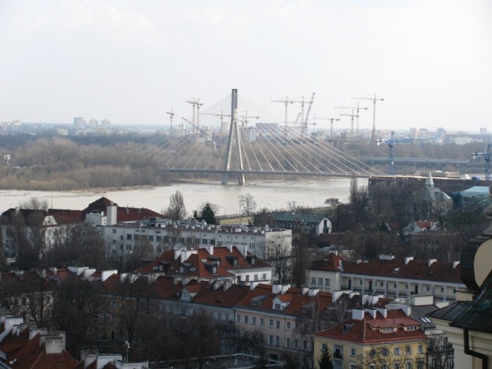 Mariensztat, most Swiętokrzyski,Stadion Narodowy w budowie