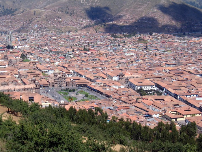 Widok Cuzco ze wzgórza