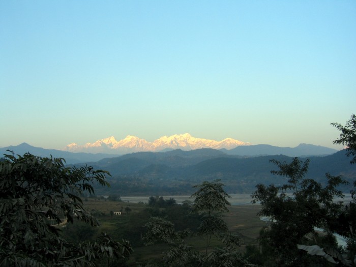 Widok na szczyty Himalai
