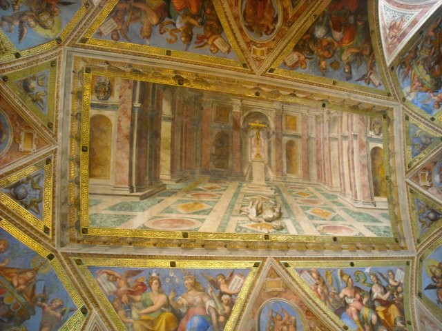 fresk na sklepieniu jednej z sal, ukazujący zwycięstwo jedynej prawdziwej religii ;)
