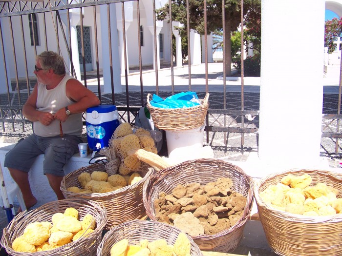 Santorini-sprzedawca gąbek