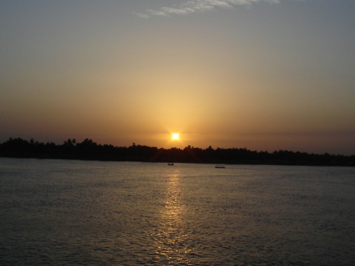 zachód słońca nad Nilem