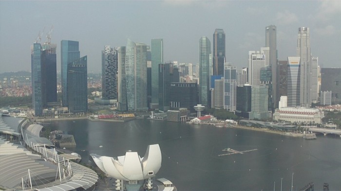 Panoama Singapuru wykonana z