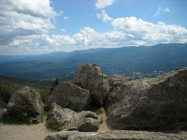 panorama Karkonoszy z Wysokiego Kamienia