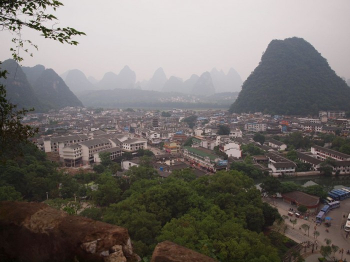Widok  Yangshuo z góry