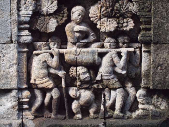 Świątynia Borobudur - płaskorzeźby w kamieniu
