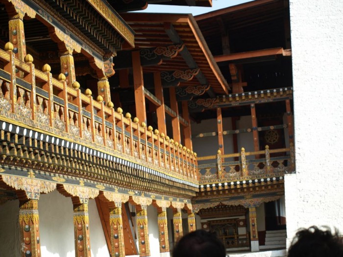 Pięknie zdobienia klasztoru w Punakha