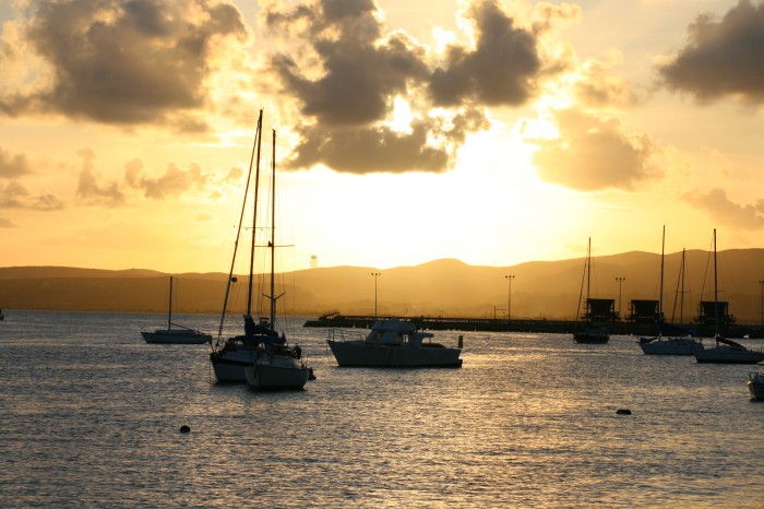 Zachód słońca nad morzem Karaibskim