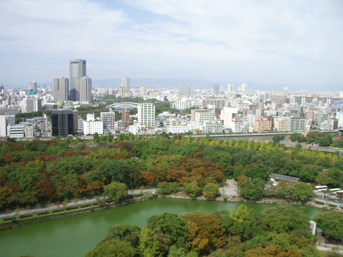 Widok z zamku w Osace